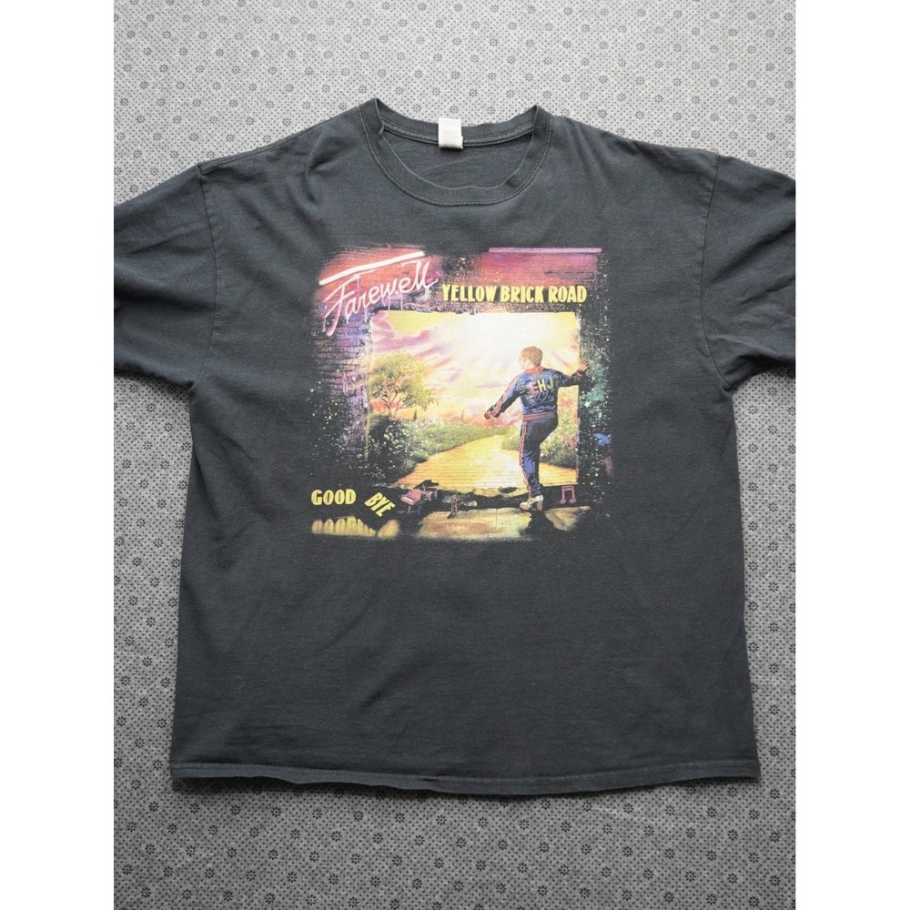 Elton John 2019 Farewell Tour Tee Black Size XL Yellow Brick Road Concert Merch